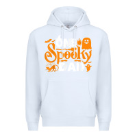 White one spooky dad funny cat boo dad halloween costume design t shirt Premium Hoodie - minhPixels