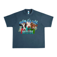Midnight Navy heifers its cold outside Urban Heavy Tee - CowGirlArtShop