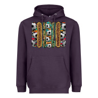 Plum soccer camouflage serape cowhide turquoise leopard glitter  brushstrok Heavyweight Hoodie - Artiststas