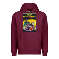 Burgundy Tales From The Cryptkeeper-Figzk Premium Hoodie - minhPixels