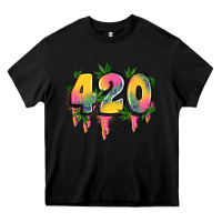 Black 420 cannabis Heavy Core Tee - Artiststas