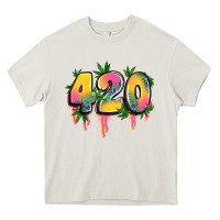 Cream 420 cannabis Heavy Core Tee - Artiststas