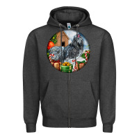 Charcoal Heather ameraucana rooster christmas Zipper Hoodie - LillyAllenDesigns