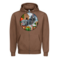 Chestnut ameraucana rooster christmas Zipper Hoodie - LillyAllenDesigns
