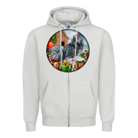 Dove Grey ameraucana rooster christmas Zipper Hoodie - LillyAllenDesigns