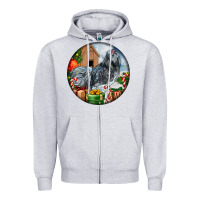 Heather Grey ameraucana rooster christmas Zipper Hoodie - LillyAllenDesigns