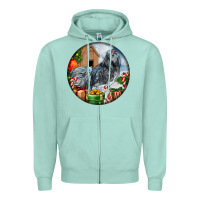 Seafoam ameraucana rooster christmas Zipper Hoodie - LillyAllenDesigns