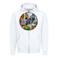 White ameraucana rooster christmas Zipper Hoodie - LillyAllenDesigns
