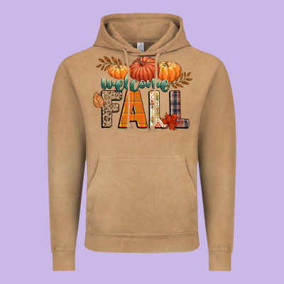 Welcome Fall Vintage Hoodie Designed By Cowgirlartshop
