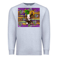Heather Grey mardi gras cow Premium Sweatshirt - Artiststas