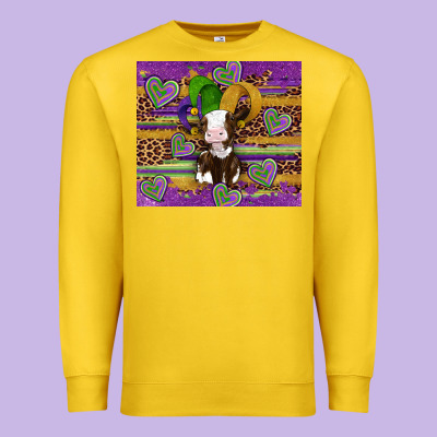 Mardi Gras Cow Premium Sweatshirt Designed By Artiststas