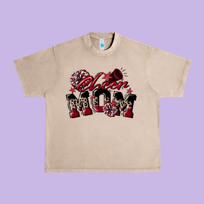 Cheer Mom  Maroon Urban Heavy Tee Designed By Cowgirlartshop