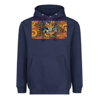 Navy texas map bull skull sunflower leopard licence plate Heavyweight Hoodie - Artiststas