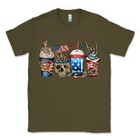 Army Green 4th of july skeleton coffee cups Classic Tee - Jasminsmagicworld