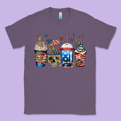 4th Of July Skeleton Coffee Cups Classic Tee Designed By Jasminsmagicworld