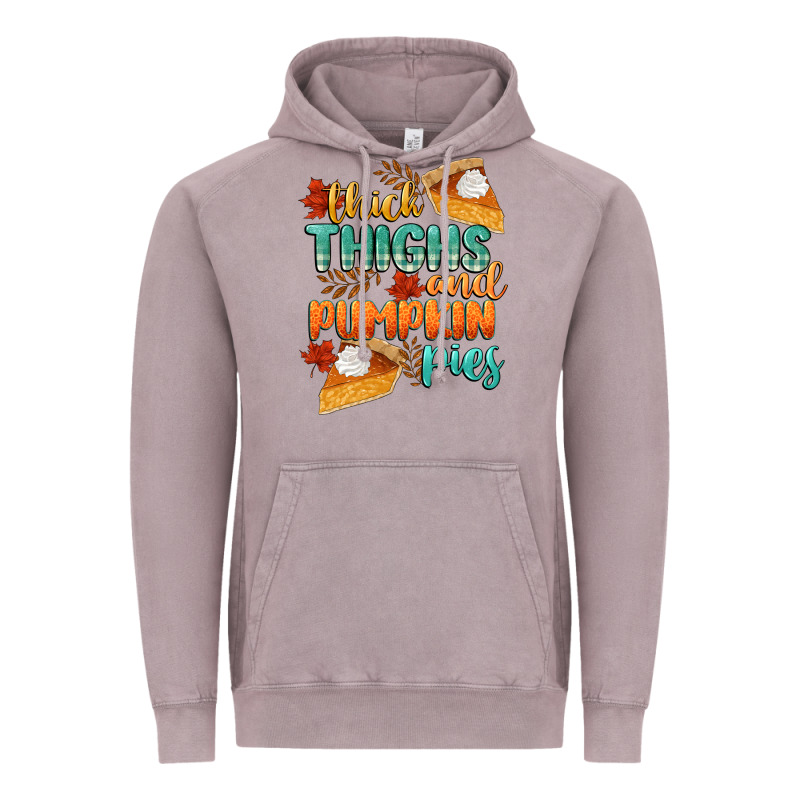 Thick Thighs And Pumpkin Pies Vintage Hoodie by CowGirlArtShop | Teevron
