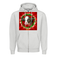 Dove Grey christmas holstein calf face Zipper Hoodie - LillyAllenDesigns
