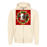 Sandshell christmas holstein calf face Zipper Hoodie - LillyAllenDesigns