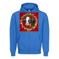 True Royal christmas holstein calf face Zipper Hoodie - LillyAllenDesigns