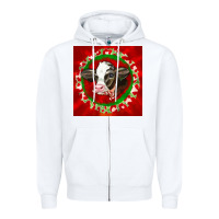 White christmas holstein calf face Zipper Hoodie - LillyAllenDesigns