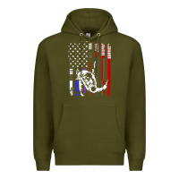 Army Green b.ra.zi.li.an j.i.u jit.su stars & stripes rank b.j flag shirt Premium Hoodie - minhPixels