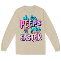 Mushroom Oh for peeps sake Easter Day Long Sleeve Tee - CowGirlArtShop