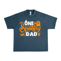 Midnight Navy one spooky dad funny cat boo dad halloween costume design t shirt Urban Heavy Tee - minhPixels