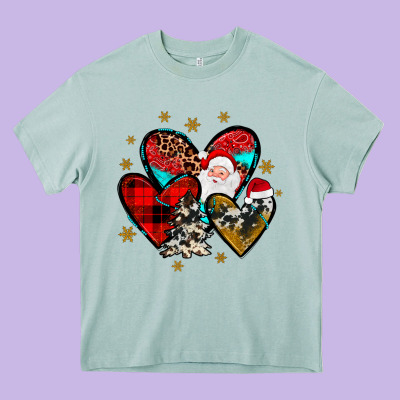Heart  Wood Slice Ornament Heavy Core Tee Designed By Jahusdesignshop