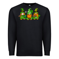 Black st patricks day gnomes with western hearts and shamrocks Premium Sweatshirt - Artiststas