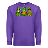 Purple st patricks day gnomes with western hearts and shamrocks Premium Sweatshirt - Artiststas