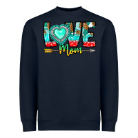 Navy Love Mom Heavyweight Sweatshirt - CowhideDigitalArt