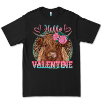 Black hello valentine highland cow Premium Tee - RanaPortraitStore