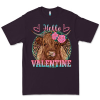 Plum hello valentine highland cow Premium Tee - RanaPortraitStore