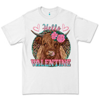 White hello valentine highland cow Premium Tee - RanaPortraitStore
