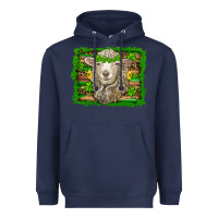Navy st patricks day sheep shamrock gold  serape leopard glitter Heavyweight Hoodie - Artiststas