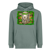 Sage st patricks day sheep shamrock gold  serape leopard glitter Heavyweight Hoodie - Artiststas