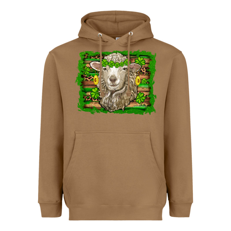 St Patricks Day Sheep Shamrock Gold  Serape Leopard Glitter Heavyweight Hoodie by Artiststas | Teevron