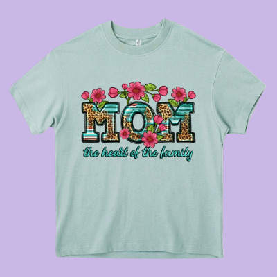 Mom The Heart Of The Family Heavy Core Tee Designed By Artiststas