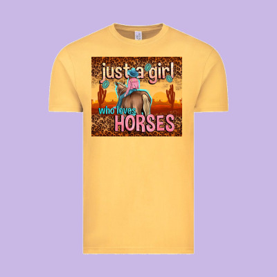 Just A Girl Who Loves Horses Vintage Tee Designed By Tumblerdesignbyshophia