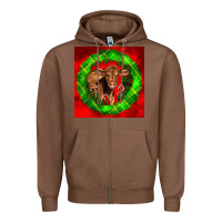 Chestnut christmas red angus calf Zipper Hoodie - LillyAllenDesigns