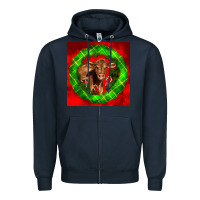 Navy christmas red angus calf Zipper Hoodie - LillyAllenDesigns