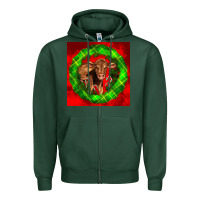 Christmas Red Angus Calf Zipper Hoodie | Teevron