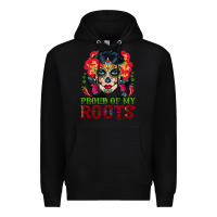 Black sugar skull woman proud of my roots Premium Hoodie - BundleAndBundleShop