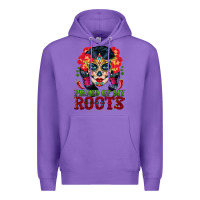 Purple sugar skull woman proud of my roots Premium Hoodie - BundleAndBundleShop