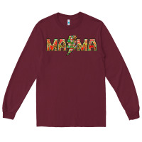 Burgundy Mama christmas lightning bolt mother's day Long Sleeve Tee - HowdyJamesFarm