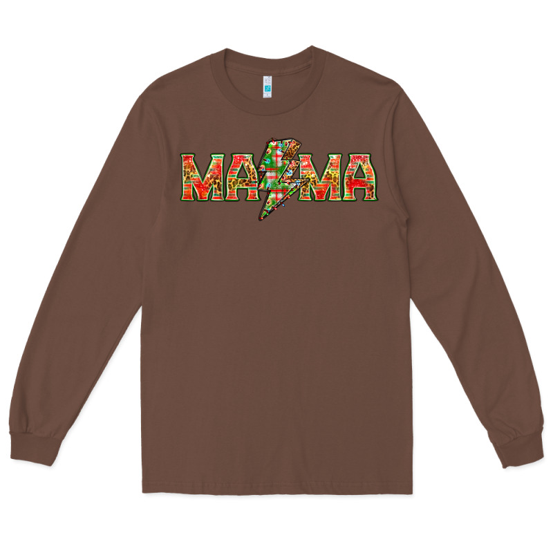 Mama Christmas Lightning Bolt Mother's Day Long Sleeve Tee by HowdyJamesFarm | Teevron