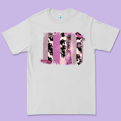 Purple Glitter Cowhide Pattern Brushstrokes Premium Tee Designed By Bettercallsaul