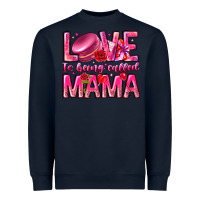 Navy Love is Being Called Mama Heavyweight Sweatshirt - CowhideDigitalArt