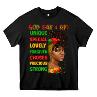 Black god say i am juneteenth afro girl Heavy Core Tee - Artiststas