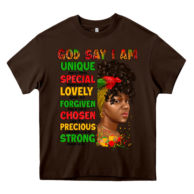 God Say I Am Juneteenth Afro Girl Heavy Core Tee by Artiststas | Teevron